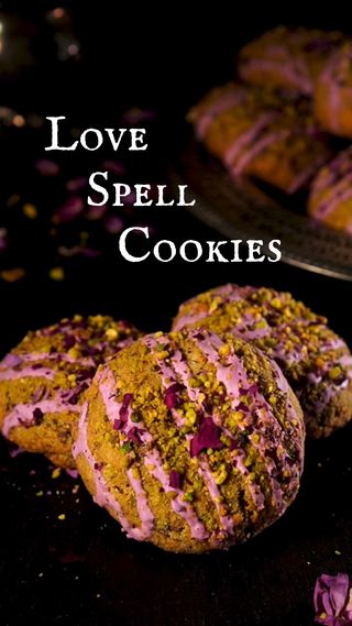 Love Spell Cookies : 4 Steps (with Pictures) - Instructables Food Spell Recipes, Love Spell Cookies Recipe, Spell Recipes Food, Witchy Party Foods, Witch Recipes Baking, Witchy Pastries, Imbolc Cookies, Witchy Baked Goods, Love Spell Cookies