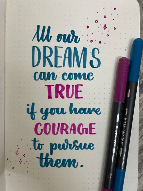 Handlettering Quotes Motivational, Aesthetic Ideas For Journal, Creative Lettering Quotes, Drawing Quotes Inspirational, Brush Pen Calligraphy Quotes, Caligraphy Ideas Quotes, Hand Lettered Quotes Doodles, Bullet Journal For Kids, Diary Writing Ideas Personal