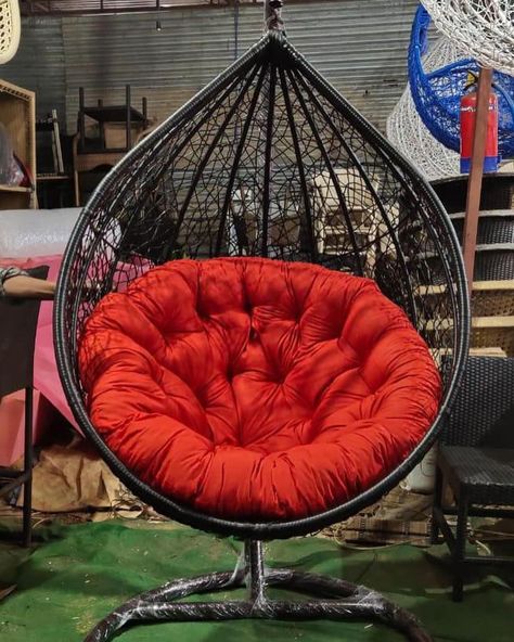 Spider design based swing chair along with cushion. Colour can be customised #swing #jula #swingchair #home #decor #furniture #interiordesign shop now https://www.nadhukan.co.in/ Spider Design, Swing Chair, Round Cushion, Decor Furniture, Swinging Chair, Home Decor Furniture, Shop Now, Room Decor, Cushions