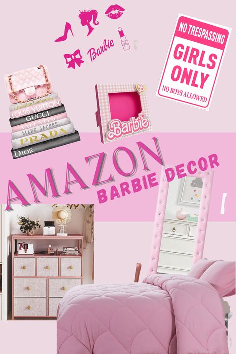 bedroom, bedroom ideas, bedroom inspirations, room decor, room Inso, home decor, Amazon Finds, Amazon Home Decor, Amazon Wishlist, Amazon, Amazon Decor, Amazon Home, Cool Amazon Finds, Barbie Room Ideas Bedrooms For Kids, Girls Barbie Bedroom, Barbie Bedroom Aesthetic, Barbie Bedroom Ideas Kids, Barbie Room Ideas Bedrooms, Barbie Aesthetic Room, Barbie Themed Room, Barbie Girls Room, Barbie Bedroom Ideas