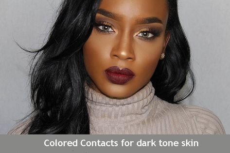 Many people think that girls with dark skin cannot wear half of different colors as fair or white skin girls can. Even girls with dark skin think that all colors will not suit her. But for choosing… Mekap Mata, Dark Lipstick, Smink Inspiration, Black Women Makeup, Dark Skin Makeup, Makeup For Black Women, Eye Contact, Flawless Makeup, Gorgeous Makeup