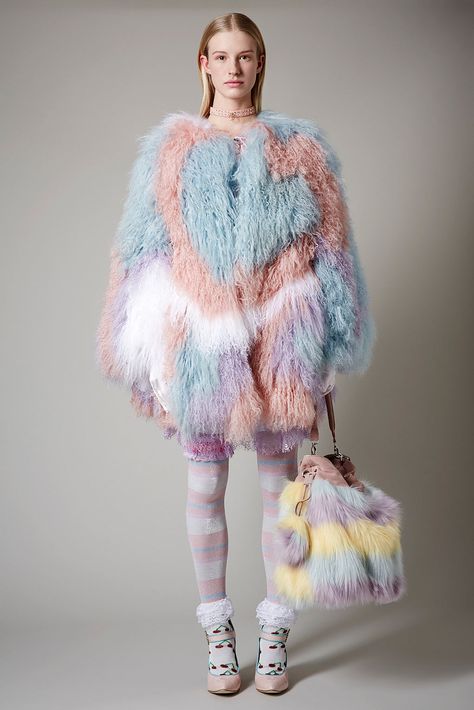 Clo 3d, Meadham Kirchhoff, Winter 23, Rock Outfit, Pastel Fashion, Interesting Ideas, Fur Fashion, Mode Inspiration, Faux Fur Coat