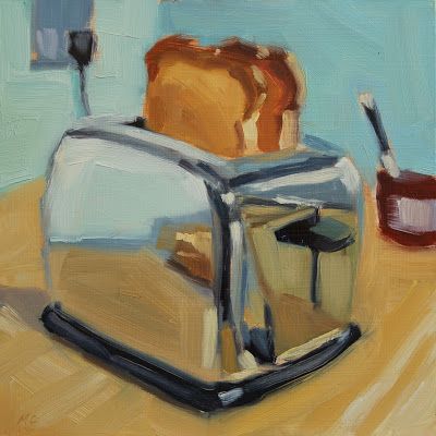 Reflective Surface. michael chamberlain: "Toaster" Michael Chamberlain, Reflective Objects, Object Illustration, 동화 삽화, Glass Objects, Art Watch, Shiny Objects, Food Painting, Arte Sketchbook