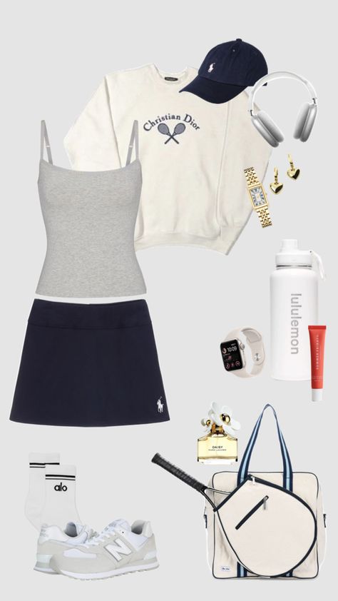 dream tennis fit #outfitinspo #fitinspo #outfit #tennis #tennisaesthetic #tennisfit #workout Outfit Tennis, Tennis