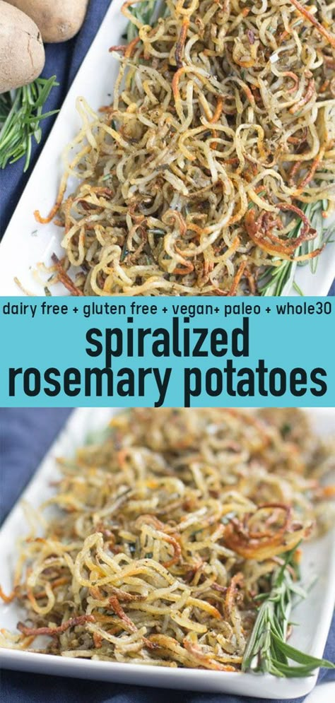 Spiralized Potatoes, Low Carb Sandwich, Paleo Menu, Wallpaper Food, Rosemary Potatoes, Healthy Side Dish, Paleo Baking, Spiralizer Recipes, Healthy Side