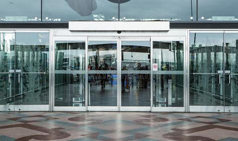 Terminal building gate entrance and automatic glass door. Airport terminal build , #AD, #gate, #entrance, #Terminal, #building, #automatic #ad Airport Entrance, Airport Gate, Gate Entrance, Automatic Sliding Doors, Airport Terminal, Modern Entryway, Door Upgrade, Residential Construction, Entry Gates