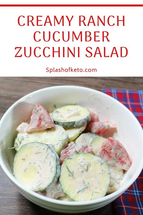 Ranch Cucumbers, Ranch Salad, Yummy Veggies, Creamy Ranch, Creamy Cucumbers, Zucchini Salad, Summer Salad Recipes, Salad Ideas, Summer Salad