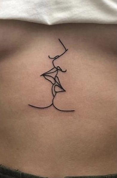 Tattoos For Queer Women, Discreet Lesbian Tattoo, Nude Tattoo Ideas, Tattoo Ideas Queer, Sapphic Tattoo Minimalist, Masc Lesbian Tattoos, Non Binary Tattoo, Bi Tattoos For Women, Lgbt Tattoo Ideas