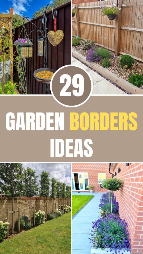 Looking for easy ways to make your garden look neat and beautiful? 
These 29 garden border ideas will help you add style and keep everything in place—whether it’s flowers, plants, or pathways. 
From simple stones to creative edging ideas, there’s something for every garden! Border Garden Along House, Garden Border Ideas Plants, Landscape Border Ideas, Garden Edges And Borders, Boarder Plants, Small Garden Borders, Garden Border Ideas, Garden Areas, Edging Plants