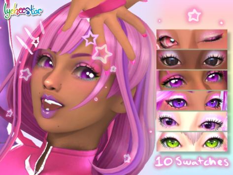 The Sims Resource - Rainbow Fairy Dust Eyeshadow Sims 4 Cc Eyes, Rainbow Fairy, Makeup Cc, Pelo Sims, The Sims 4 Packs, Sims 4 Cc Makeup, Sims 4 Body Mods, Sims 4 Expansions, Tumblr Sims 4