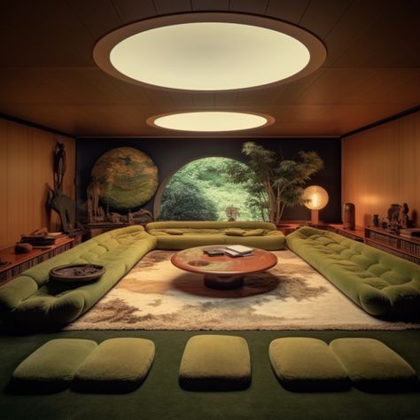 Rich Person House, Conversation Pit 70's, Conversation Pit Living Room, Japanese Conversation, Mid Century Japanese, Rich Person, Conversation Pit, Room Renovation, Living Room Ideas