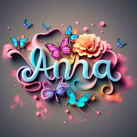 Anna Name Art, Ananya Name Wallpaper, Anna Name Wallpaper, Alicia Name Wallpaper, Anna Name, Juliana Wallpaper Name, Happy Name Day, Crown Tattoo Design, Crown Tattoo