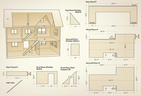 Dollhouse | Canadian Woodworking Dollhouse Woodworking Plans, Canadian Woodworking, Time And Patience, Doll House Plans, Cardboard House, Barbie Doll House, Miniature Diy, Barbie House, Miniature Houses