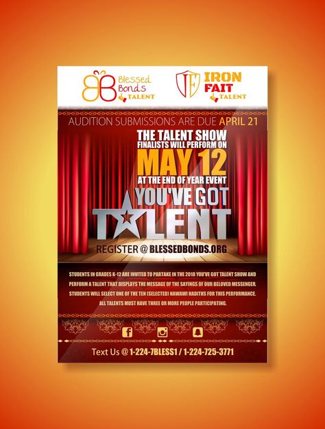 Contest Entry #28 for Design a Flyer - Talent Show American Got Talent, Got Talent Show, Americans Got Talent, Poster Idea, Event Poster Design, Got Talent, Event Poster, Talent Show, Job Posting