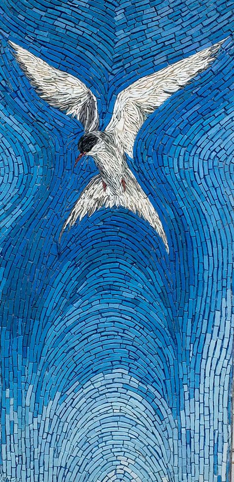 Water Mosaic, Arctic Tern, Art Quilling, Mosaic Animals, Mosaic Birds, Mosaic Stained, Mosaic Ideas, Mosaic Artwork, Mosaic Garden