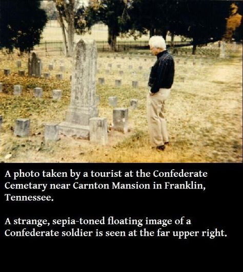 Confederate Cemetery, Franklin, Tennessee Real Ghost Photos, Paranormal Pictures, Paranormal Photos, Ghost Sightings, Creepy Ghost, Scary Ghost Pictures, Real Ghosts, The Boogeyman, Creepy Pictures