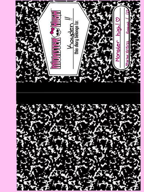 Monster High Composition Book, Monster High Diary Template, Monster High Templates, Monster High Notebook, Monster High Printables, Monster High Crafts, Cube Craft, Monster High House, Monster High School