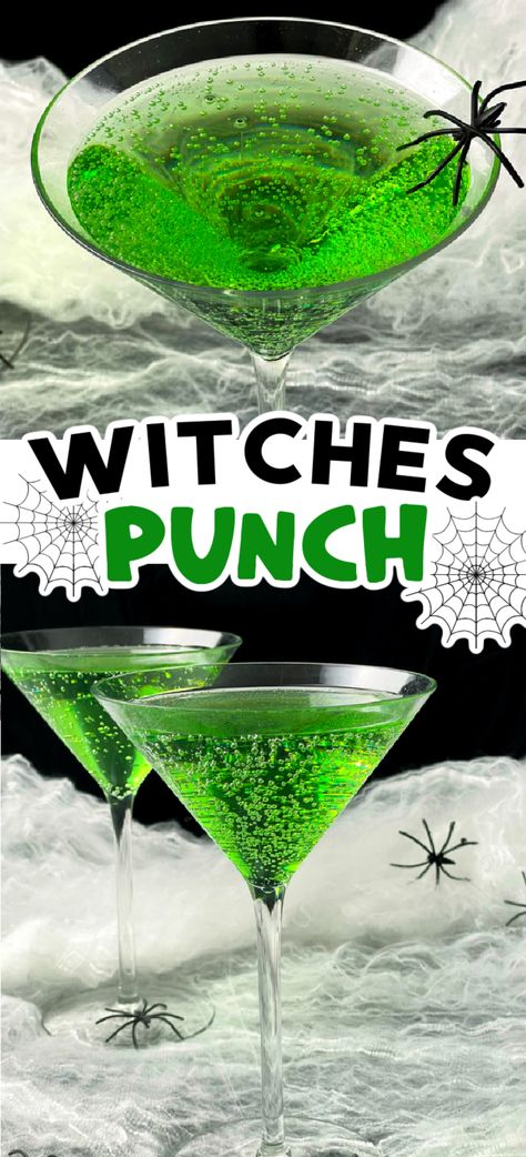 This easy spooky Halloween punch is the ultimate way to get the Halloween party started! Non alcoholic Halloween punch for kids and adults both. Halloween Punch Alcohol, Witches Brew Punch, Spooky Halloween Punch, Halloween Punch For Kids, Witch Brew Recipe, Halloween Party Menu, Halloween Party Punch, Halloween Alcohol, Halloween Recipes Drinks