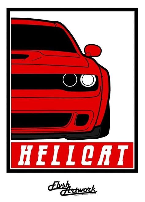 Hellcat Painting Canvas, Hellcat Charger Drawing, How To Draw A Dodge Challenger, Dodge Challenger Drawing Easy, Dodge Charger Painting Ideas, Dodge Hellcat Drawing, Dodge Challenger Painting, Dodge Challenger Sketch, Dodge Illustration