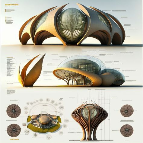 New Architecture Design, Fantasy Architecture Concept Art, Arches Building, Parametric Design Architecture, Organic Architecture Concept, Bio Architecture, Biomimicry Architecture, Eco Project, معرض فني