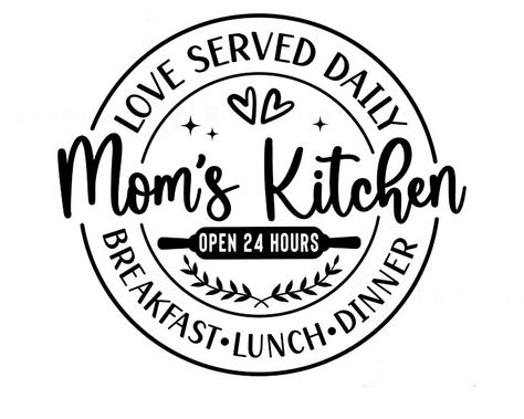 Mom Kitchen Signs, Moms Kitchen Sign Home Decor, Moms Kitchen Sign, Mom Kitchen Quotes, Kitchen Cricut Projects, Cute Kitchen Quotes, Kitchen Sayings Signs Quotes Funny, Kitchen Signs Sayings, Kitchen Quotes Decor Printables