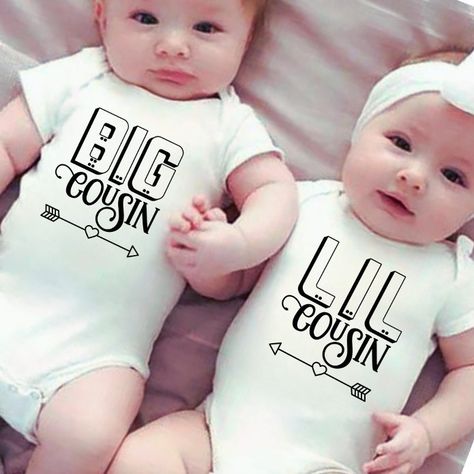 Matching Big Cousin Baby Bodysuit - tap/click to personalize and buy #BabyBodysuit #baby, #cousin, #est, #matching #cousins Cousin Onesie, Cousin Photo, Baby Pics, Matching Gifts, Kids Nursery Decor, Kids Stationery, Suit Accessories, Free Birthday Stuff, Matching Outfits