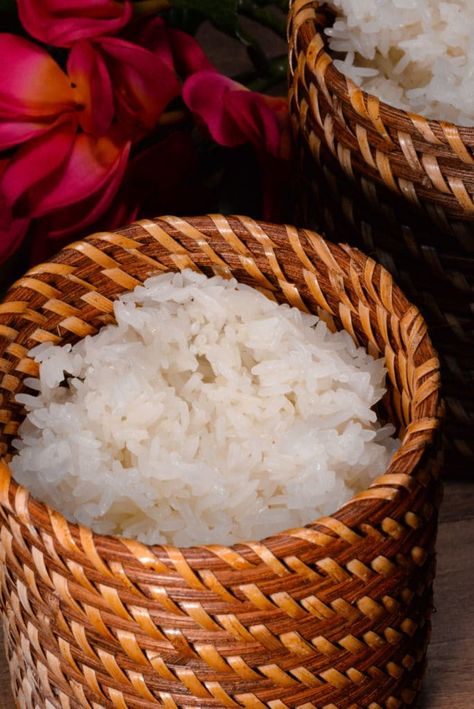 Laotian Sticky Rice Laos Food Recipes, Laotian Food, Sticky Rice Recipe, Hmong Food, Lao Food, Black Chicken, Laos Food, Thai Cooking, Thai Dishes