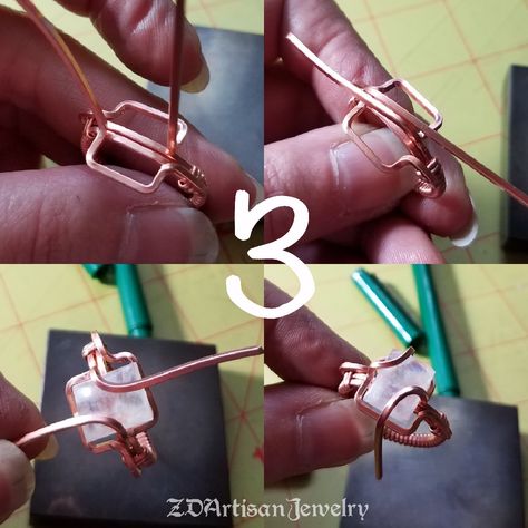 Easy Wire Wrapping Stones Rings, Wire Wrap Raw Crystals, Wire Weaving Tutorial, Diy Wire Jewelry Rings, Jewelry Making Rings, Copper Wire Art, Wire Jewelry Patterns, Wire Jewelry Rings, Wire Wrapped Stone Jewelry