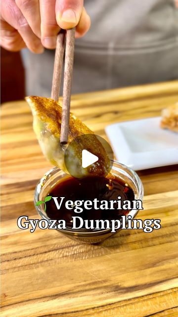 Denise Marchessault on Instagram: "🌱Vegetarian Gyoza Dumplings 
Makes about 26 

For traditional dumplings, replace the mushrooms and edamame with shrimp and ground pork
 
Ingredients
2 Tbsp sesame oil, divided 
6 oz Shiitake mushrooms, thinly sliced, stems removed
1 ½ tsp soy sauce 
6 oz finely chopped cooked edamame
1 cup finely chopped Napa cabbage (Sui Choy) 
2 spring onions, thinly sliced 
1 tsp finely grated ginger 
¾ tsp finely grated garlic 
1 tsp kosher salt 
26 gyoza wrappers 
1 Tbsp vegetable oil 

 Heat 1 Tbsp sesame oil, add mushrooms and soy sauce; cook until soft, about 3 minutes.  Cool.
Combine edamame, cabbage, spring onions, ginger, garlic, salt, 1 Tbsp sesame oil and mushrooms. 
Place a spoonful of the mixture on each wrapper. Dab half the wrapper’s edge with water. Fol Cooked Edamame, Vegetarian Gyoza, Gyoza Wrappers, Gyoza Dumplings, Shiitake Mushrooms, Napa Cabbage, Spring Onions, Shiitake Mushroom, Ground Pork