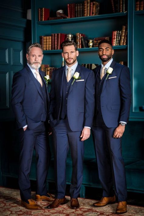 Wedding Suits Men Blue, Blue Groomsmen Suits, Suit For Men Wedding, Blue Groomsmen, Best Wedding Suits, Suits Groom, Wedding Tux, Groom Wedding Attire, Blue Suit Men