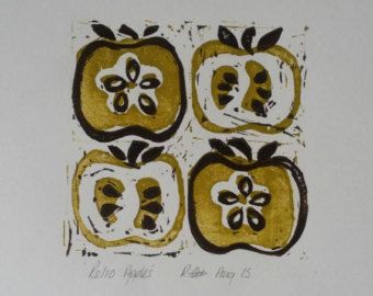 Apple Lino Print, Apple Linocut, Lino Cuts, Vegetable Illustration, Lino Printing, Apple Print, Linocut Printmaking, Lino Art, Lino Prints