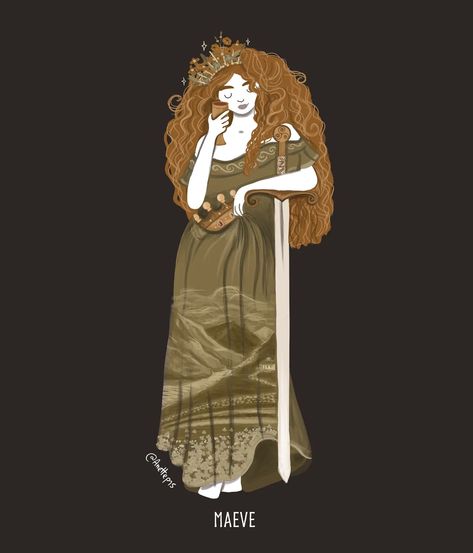 Goddess Maeve, Sacred Marriage, Goddess Magick, Myths & Monsters, Warriors Illustration, Pagan Gods, Celtic Goddess, Celtic Mythology, Greek Mythology Art