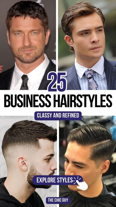 Best Professional Haircuts for Men to Elevate Your Business Look Mens Office Hairstyles, Lawyer Haircut, Professional Haircuts For Men, Mens Haircut 2024, Long Mens Hairstyles, Formal Hairstyles For Men, Mens Straight Hairstyles, Gentlemen Haircut, Dapper Haircut