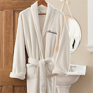 Embroidered Luxury Ivory Fleece Robe - #12138 Womens Bathrobes, Personalization Mall, Embroidered Robes, Personalized Robe, Fleece Robe, Bath Gift, Christmas Stockings Personalized, Womens Robes, Personalized Embroidered