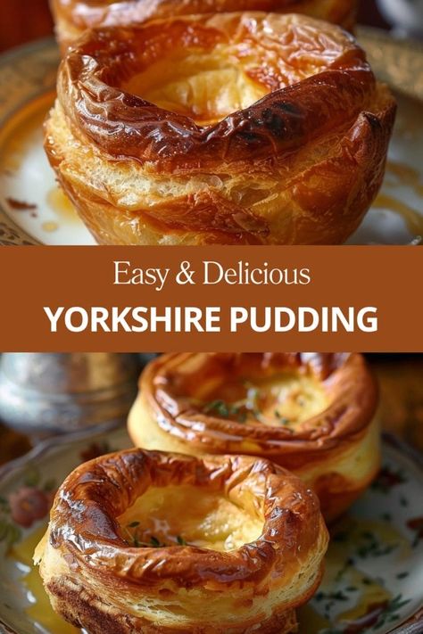 Yorkshire pudding Roast Beef And Gravy, Easy Yorkshire Pudding Recipe, Beef And Gravy, How To Make Yorkshire Pudding, English Recipes, Yorkshire Pudding Recipes, Yorkshire Puddings, British Recipes, Savoury Snacks