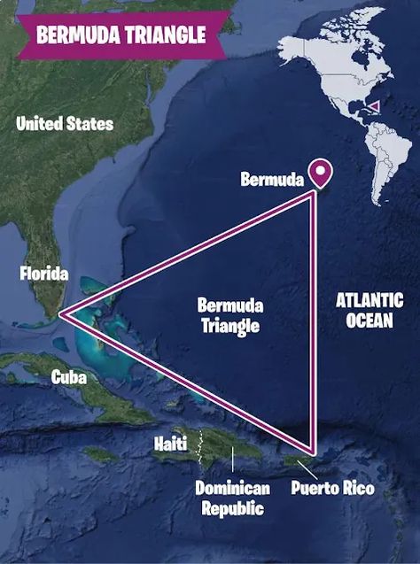 A map of the Bermuda Triangle in the Atlantic Ocean. The Bermuda Triangle, Kids News, Bermuda Triangle, Book Writing Inspiration, Books Reference, Caribbean Travel, Fascinating Facts, All About Books, Architecture Plan