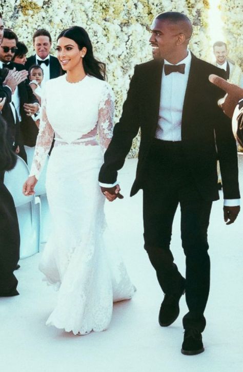 The Best Celebrity Weddings of the Decade (the 2010s) | Joel & Son Fabrics Kardashian Wedding Dress, Kim Kardashian Wedding Dress, Bodycon Wedding Dress, Kim Kardashian Wedding, Kardashian Wedding, Wedding Dress Necklace, Kim Kardashian Kanye West, Givenchy Dress, Celebrity Wedding Dresses