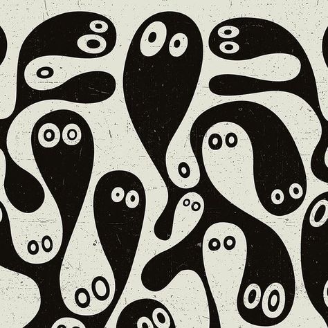 Thomas Heinz on Instagram: "Positive and negative pattern ghosts, October 2022. . . . #pattern #blackandwhite #ghosts #editorialillustration #minimalillustration #kidsillustration #arabesk #thomasheinz #textiledesign #wallpaperdecor #fineart" Negative Pattern, Ghost Graphic, Ghost Walk, October 2022, Wallpaper Decor, Positive And Negative, Editorial Illustration, May 5, Children Illustration