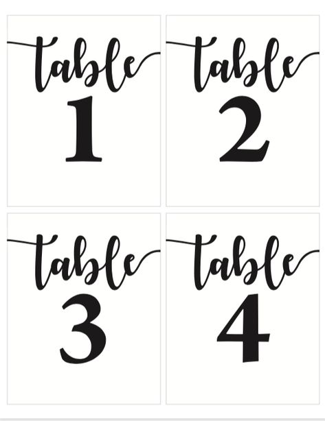 Free Printable Table Numbers Wedding Table Numbers Chart, Numbers For Tables At Wedding, Table Number Template, Table Numbers Printable, Numbers For Tables, Table Number Printables Free, Table Number Cards Free Printable, Table Number Card, Table Setting Template Free Printable