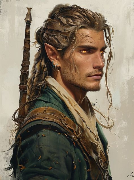 My Images Enby Aesthetic, Half Elf Dnd, Fighter Dnd, Male Elf, Half Elf, Elves Fantasy, Elf Art, Dnd Art, Male Portrait