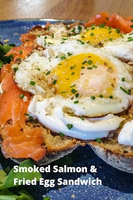 Cookbook Life : Smoked Salmon & Fried Egg Sandwich Fried Egg Sandwich Recipe, Grilled Steak Kabobs, Salmon Fried, Chicken Parmesan Sandwich, Buttery Potatoes, Egg Sandwich Recipe, Fried Egg Sandwich, Chicken Potato Bake, Delicious Cornbread