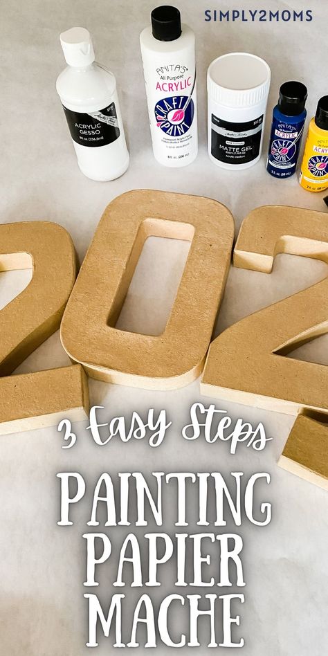 Diy Paper Mache Letters, Painted Paper Mache Letters, Paper Mache Letter Decorating Ideas, Decoupage Letters Diy, Hobby Lobby Paper Mache Numbers, Decorate Paper Mache Letters, Paper Mache Numbers Decor, Decorating Paper Mache Letters, How To Decorate Paper Mache Letters