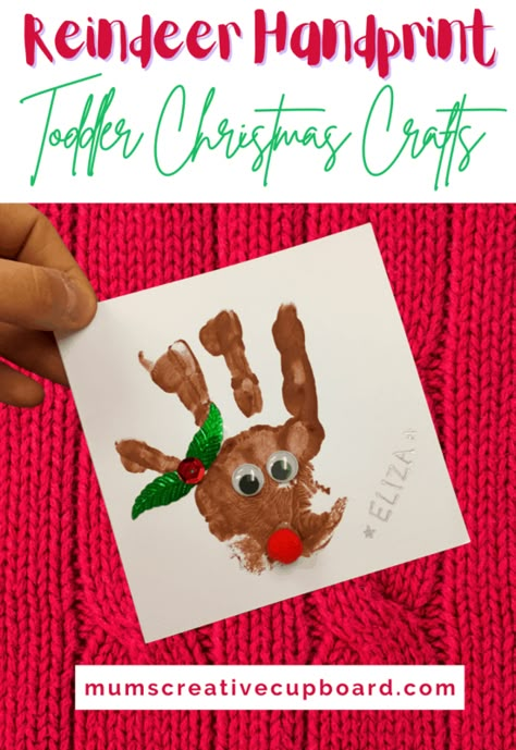 Handprint Crafts For Toddlers, Toddler Christmas Cards, Baby Christmas Crafts, Christmas Handprint Crafts, Christmas Handprint, Handprint Christmas, Crafts For Toddlers, Christmas Crafts For Toddlers, Christmas Cards Kids