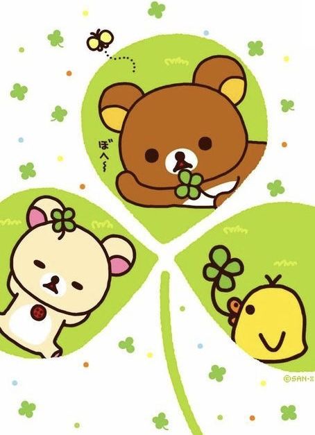 Rilakkuma Poster, Juminocore Wallpaper, San-x Wallpaper, Rilakuma Wallpapers, Rilakkuma Wallpaper, Clover Print, Kawaii Wallpaper, Rilakkuma, Phone Themes