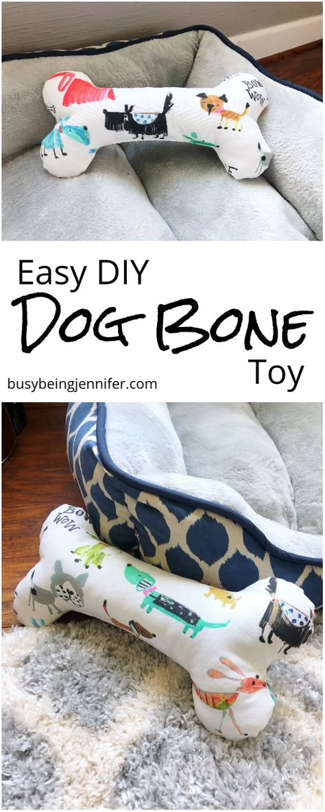 This easy to sew DIY dog bone toy is a hit with my pups! This free sewing pattern takes just a few minutes! Dog Toys Sewing Patterns, Dog Leashes Diy, Pet Toy Sewing Pattern, Easy Sew Dog Toys, Sewing Dog Toys Free Pattern, Diy Pet Toys Homemade Dog, Diy Dog Toys Sewing, Things To Sew For Your Dog, Sew Dog Toys Free Pattern