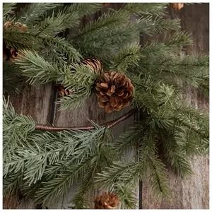 Christmas Floral, Wreaths & Garlands - Christmas Decorations | Hobby Lobby Christmas Plants Outdoor, Christmas Mantels Rustic, Pine Tree Decor, Winter Outdoor Decor, Pine Cone Garland, Woodland Christmas Decor, Mantel Garland, Vintage Lampshades, Pinecone Garland