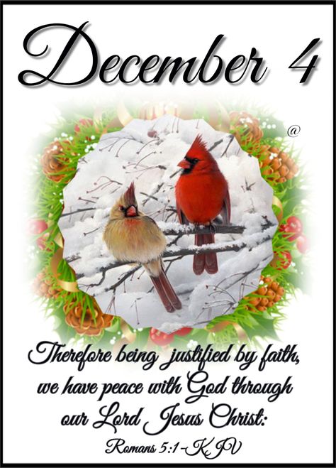 #15472 December 4, 2019 Romans 5:1 KJV December 4 Blessings, December 2 Bible Verse, December 5 Bible Verse, December 8 Bible Verse, December 19 Bible Verse, December 21 Bible Verse, December Wishes, December Scriptures, December Quotes