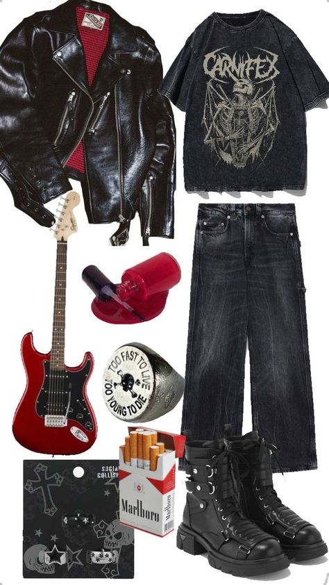 Rockstar Style Men, Rockstar Outfit Men, 80s Outfits Men, Rockstar Outfits, Styl Grunge, Rock Star Outfit, Rockstar Style, Rockstar Energy, Punk Rock Outfits