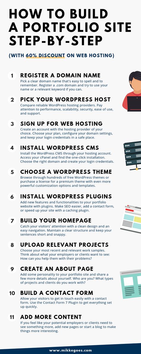 Learn how to build a professional portfolio website from scratch with this step-by-step tutorial for absolute beginners: Start with choosing a domain name, claim your discount for web hosting, and configure and customize WordPress to suit your needs. Whether you want to start a freelance or a full-time developer or designer career, I'm revealing my top tips you can use right now to make a portfolio site that will get you hired! #mikkegoes #coding #webdeveloper #webdesigner #career #portfolio Web Developer Portfolio, Python Projects, Web Development Tools, Learn Web Development, Web Software, Build A Website, Webdesign Inspiration, Portfolio Site, Design Websites