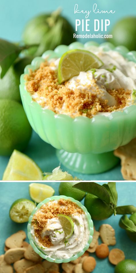 Perfect party treat! Make this Key Lime Pie Dip with the recipe at Remodelaholic.com Keylime Pie Cheesecake Dip, 12 Tomatoes Key Lime Pie Dip, Key Lime Balls, Key Lime Pie Dip 12 Tomatoes, Keylime Recipe, Key Lime Dip, Key Lime Pie Dip, Lime Dip, Key Lime Recipes